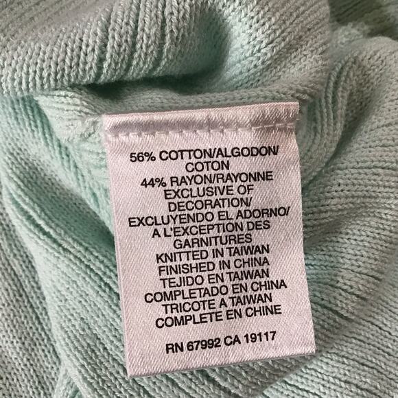 Sigrid Olsen Sport Cotton Blend Seafoam Beaded Embroidered Cardigan 2X - Picture 9 of 11